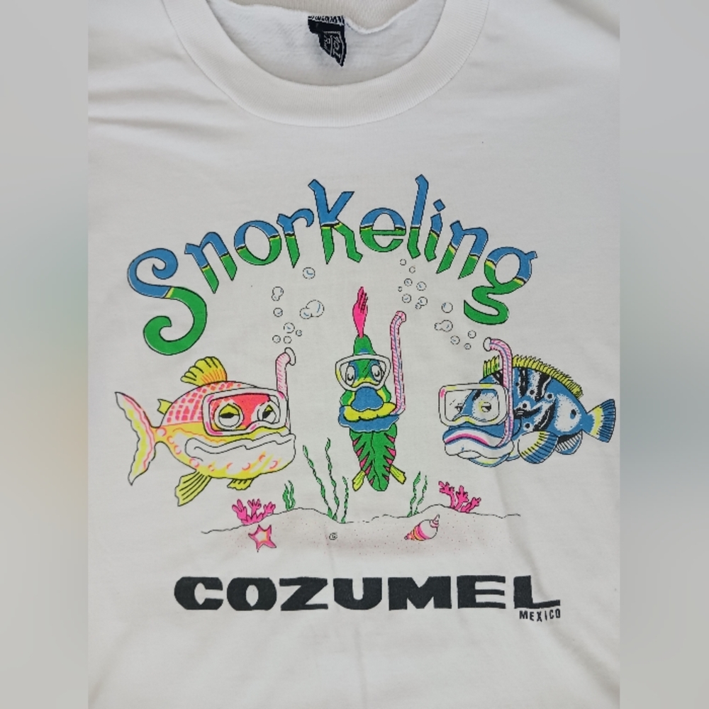 Polo Ralph Lauren White Snorkeling Cozumel Mexico Men T Shirt Large Pre-owned